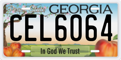 GA license plate CEL6064