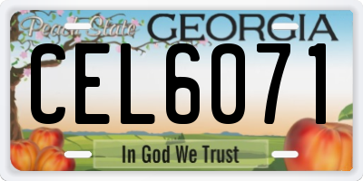 GA license plate CEL6071