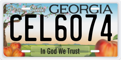 GA license plate CEL6074