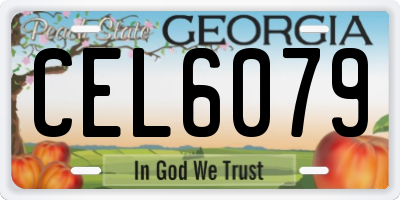 GA license plate CEL6079