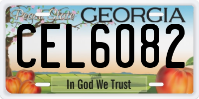 GA license plate CEL6082
