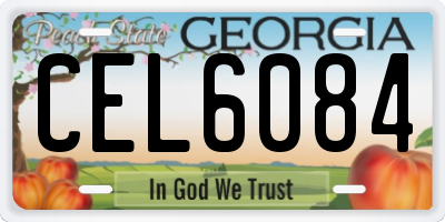 GA license plate CEL6084