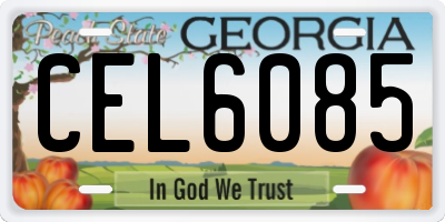 GA license plate CEL6085