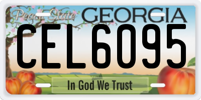 GA license plate CEL6095