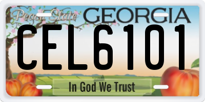 GA license plate CEL6101
