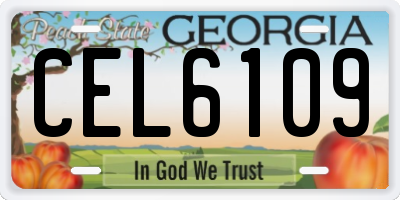 GA license plate CEL6109