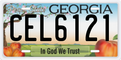 GA license plate CEL6121