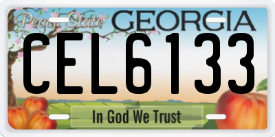 GA license plate CEL6133