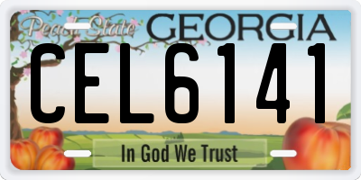 GA license plate CEL6141