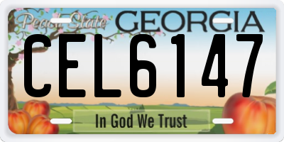 GA license plate CEL6147