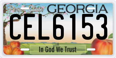 GA license plate CEL6153
