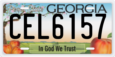 GA license plate CEL6157