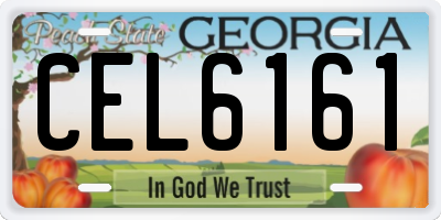 GA license plate CEL6161