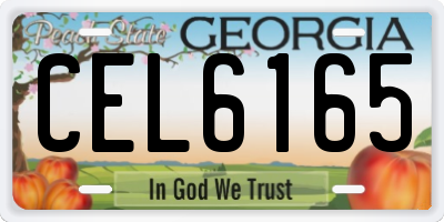 GA license plate CEL6165