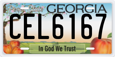 GA license plate CEL6167