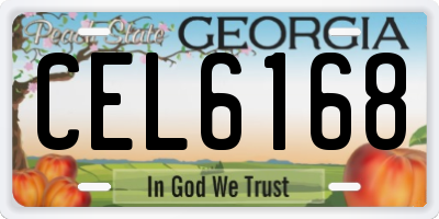 GA license plate CEL6168