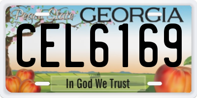 GA license plate CEL6169