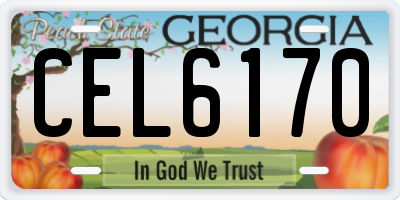 GA license plate CEL6170