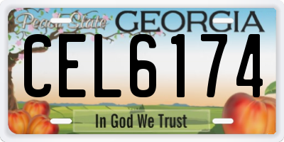 GA license plate CEL6174