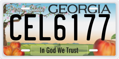 GA license plate CEL6177