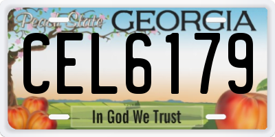 GA license plate CEL6179