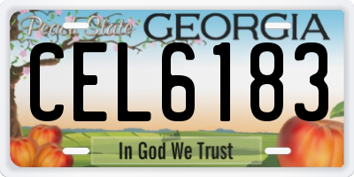 GA license plate CEL6183