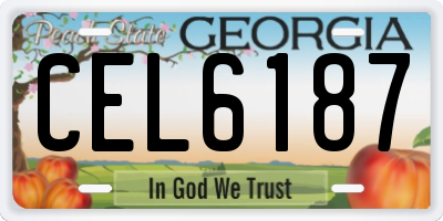 GA license plate CEL6187