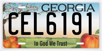 GA license plate CEL6191