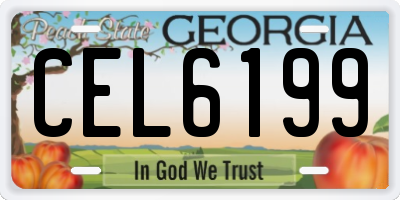 GA license plate CEL6199