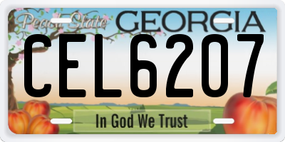 GA license plate CEL6207