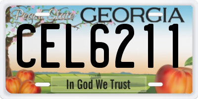 GA license plate CEL6211