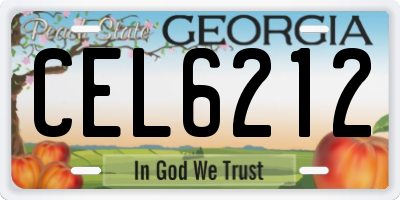 GA license plate CEL6212