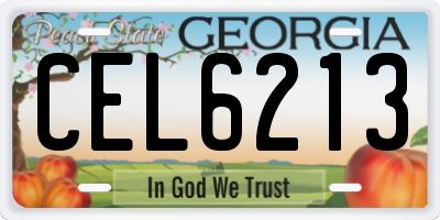GA license plate CEL6213