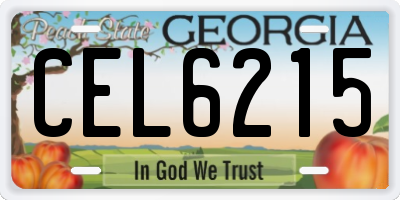 GA license plate CEL6215
