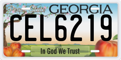 GA license plate CEL6219