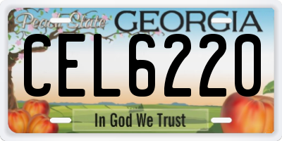 GA license plate CEL6220