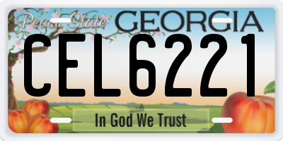 GA license plate CEL6221