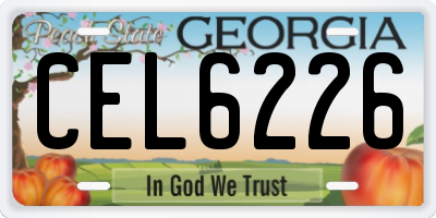 GA license plate CEL6226