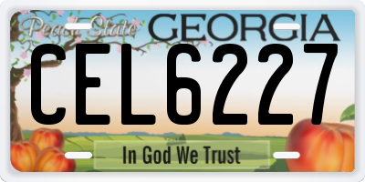 GA license plate CEL6227