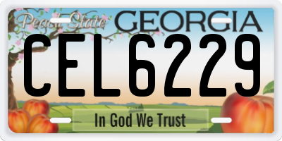GA license plate CEL6229