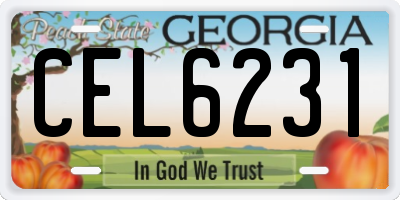GA license plate CEL6231