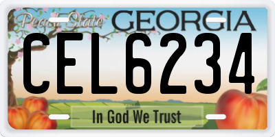GA license plate CEL6234