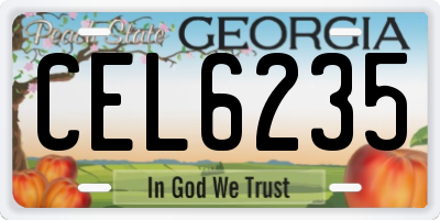 GA license plate CEL6235