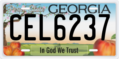 GA license plate CEL6237