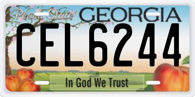 GA license plate CEL6244