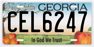 GA license plate CEL6247