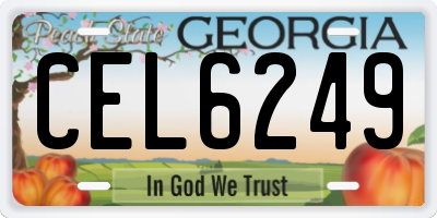 GA license plate CEL6249