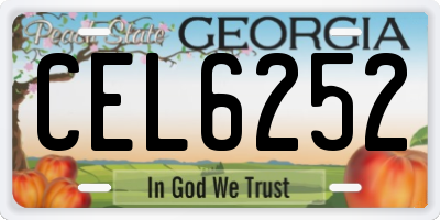 GA license plate CEL6252