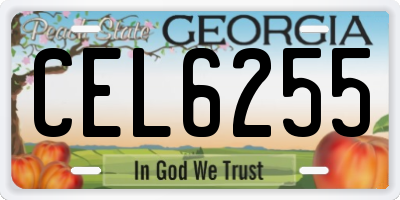 GA license plate CEL6255