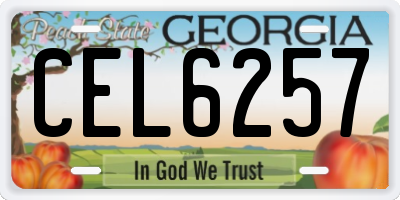 GA license plate CEL6257